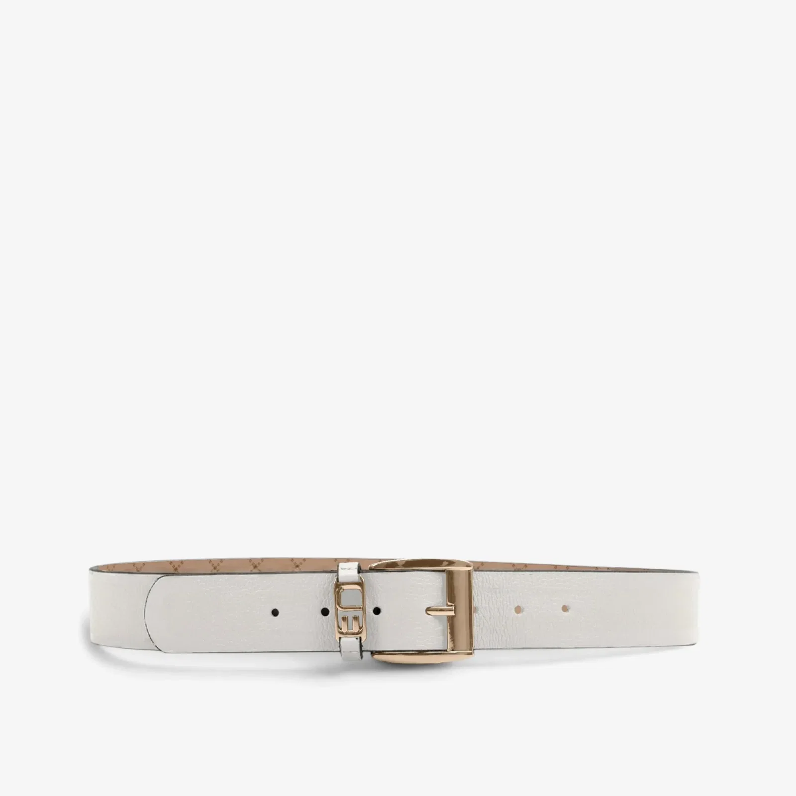 Cinto Off White Algodão Couro