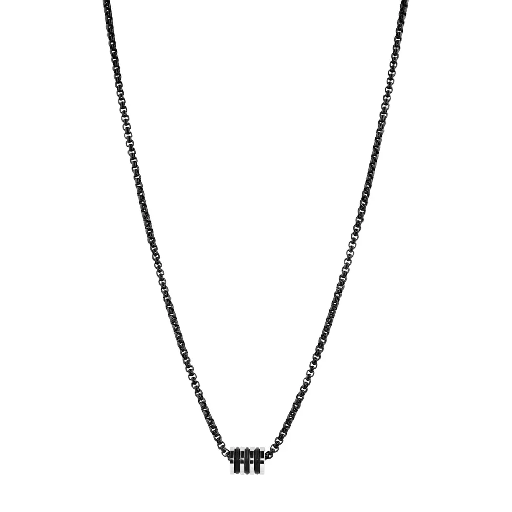 Colar Life Masculino em Aço Preto, 60cm — imagem 1