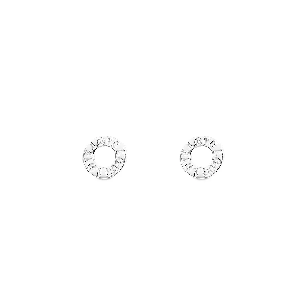 Brinco Baby Círculos em Ouro Branco 18k — imagem 1