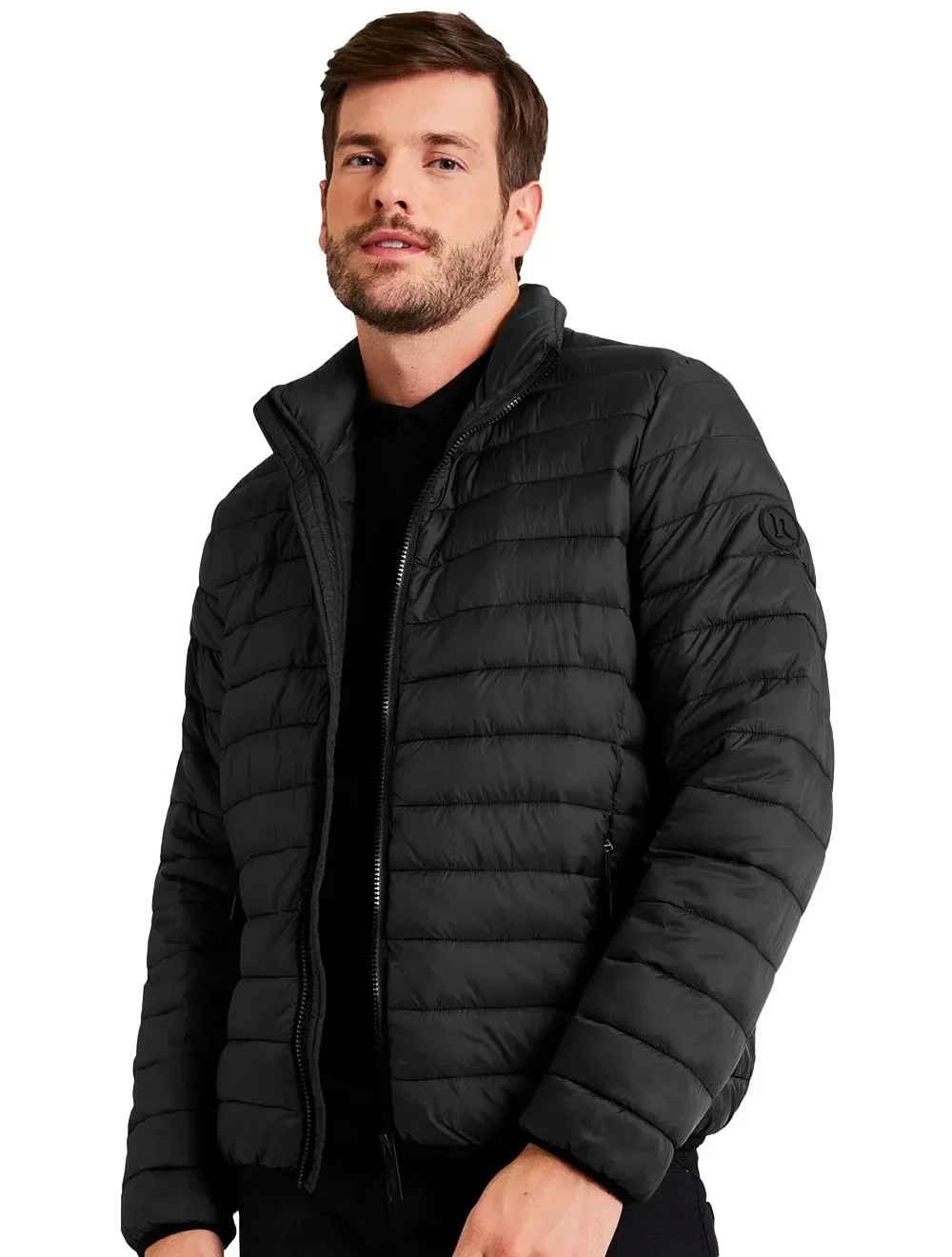 Jaqueta Reserva Masculina Nylon Puffer Downtown Tag Preta