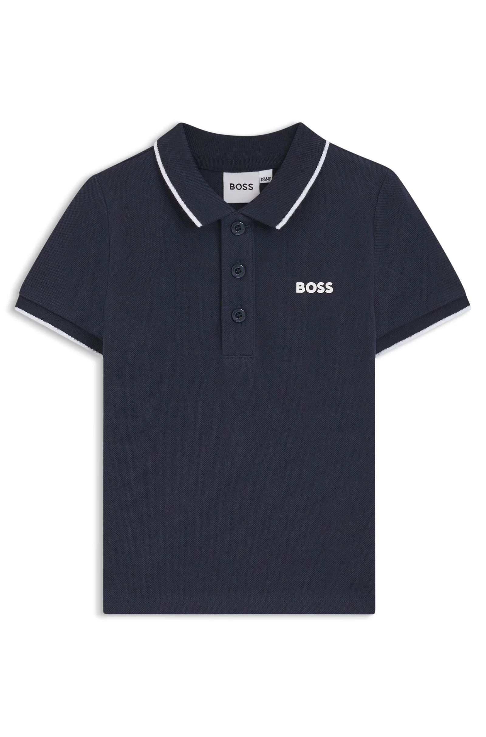 Polo Infantil Em Algodão Com Logo Estampado