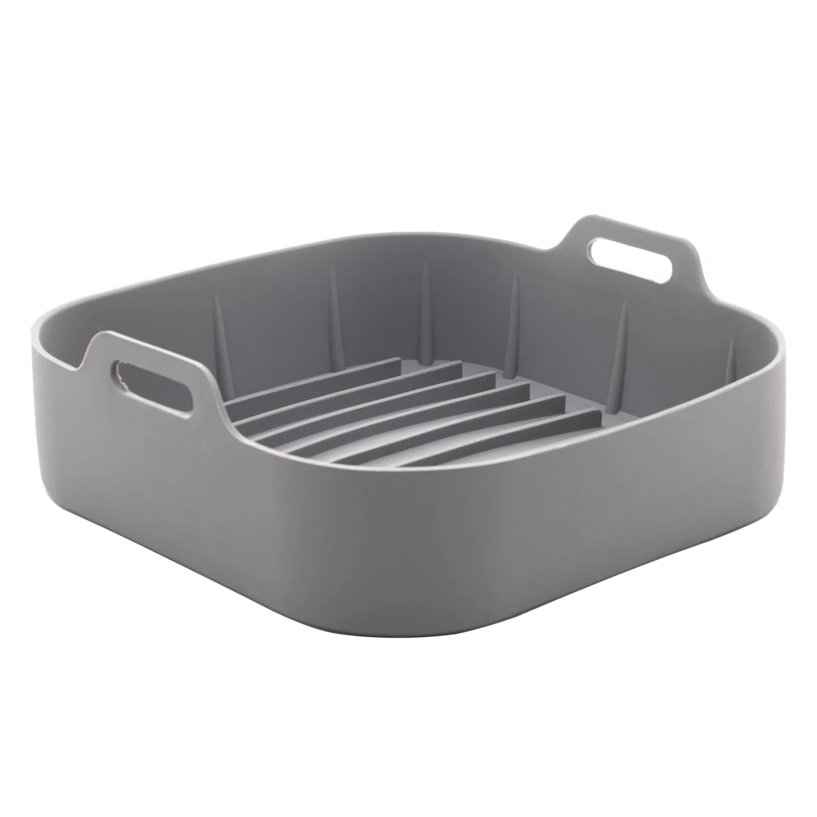 Cesta Air Fryer Quadrada de Silicone 5,5x16x16cm Lyor Cinza