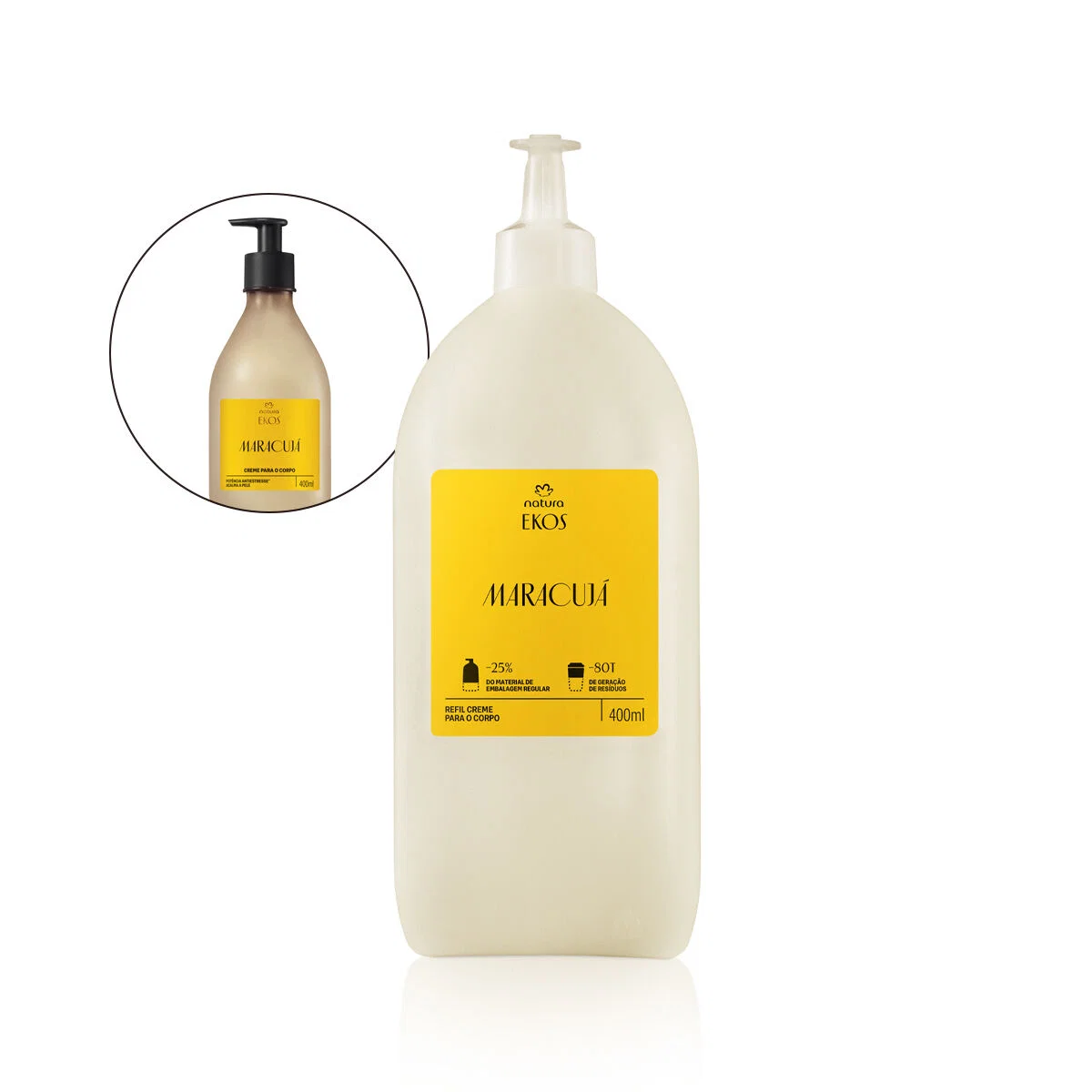 Refil Creme Desodorante Hidratante para o Corpo Ekos Maracujá 400 ml