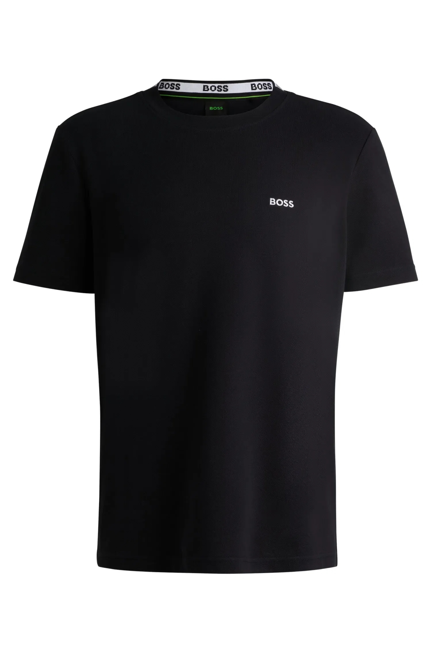 Camiseta De Algodão Piqué Com Colarinho Traseiro Tecido Em Jacquard — imagem 1