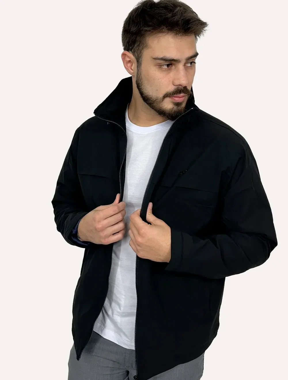 Jaqueta Ellus Masculina Nylon Paper W Hood Preta
