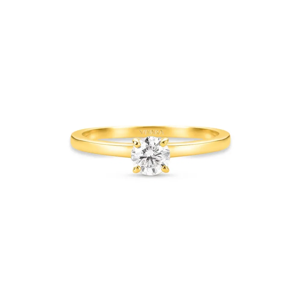 Anel Solitário Classic em Ouro Amarelo 18k com 0,45ct de Diamante — imagem 1