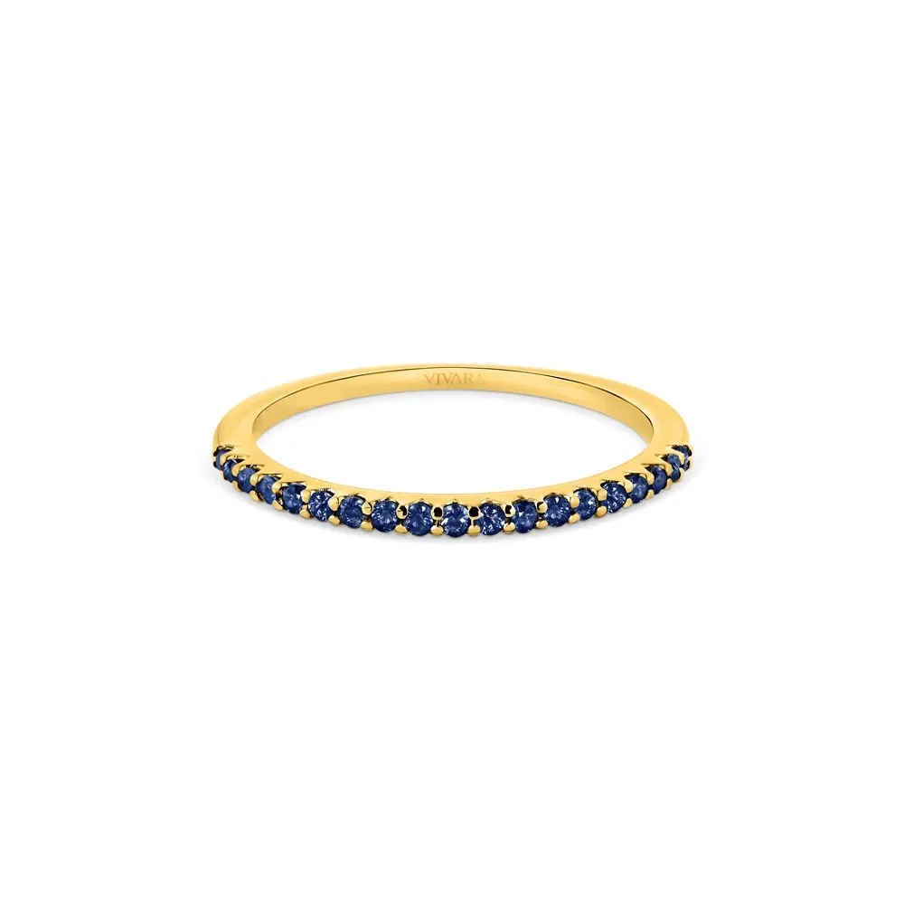 Meia Aliança Oriental em Ouro Amarelo 18k com Safiras — imagem 1