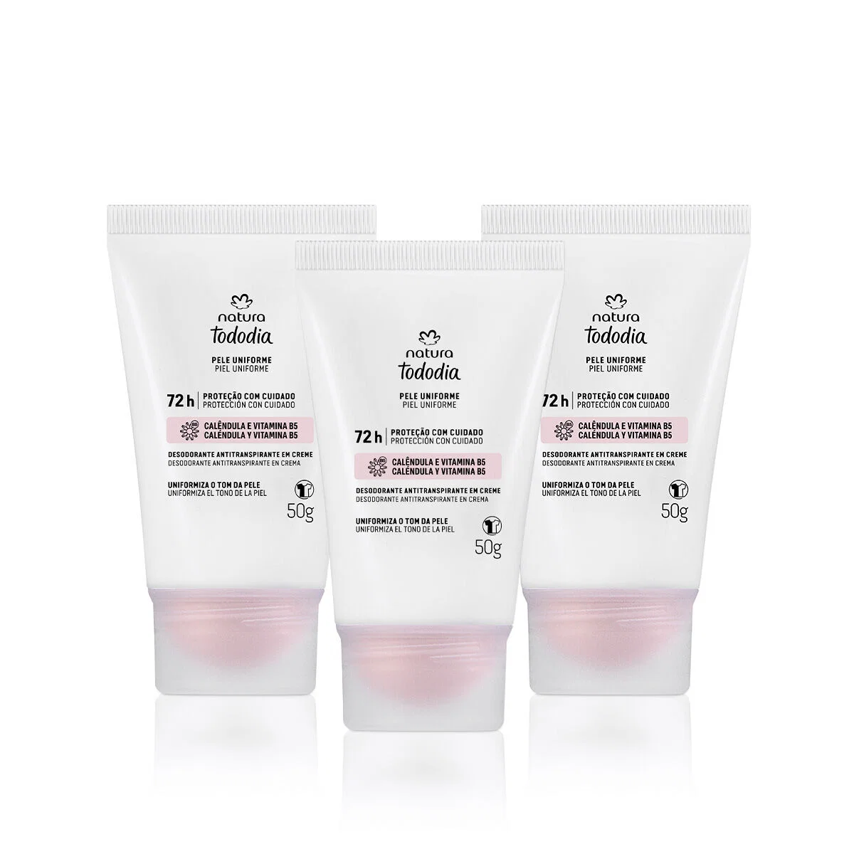 Kit Desodorante em Creme Tododia Pele Uniforme 3 produtos de 50 g