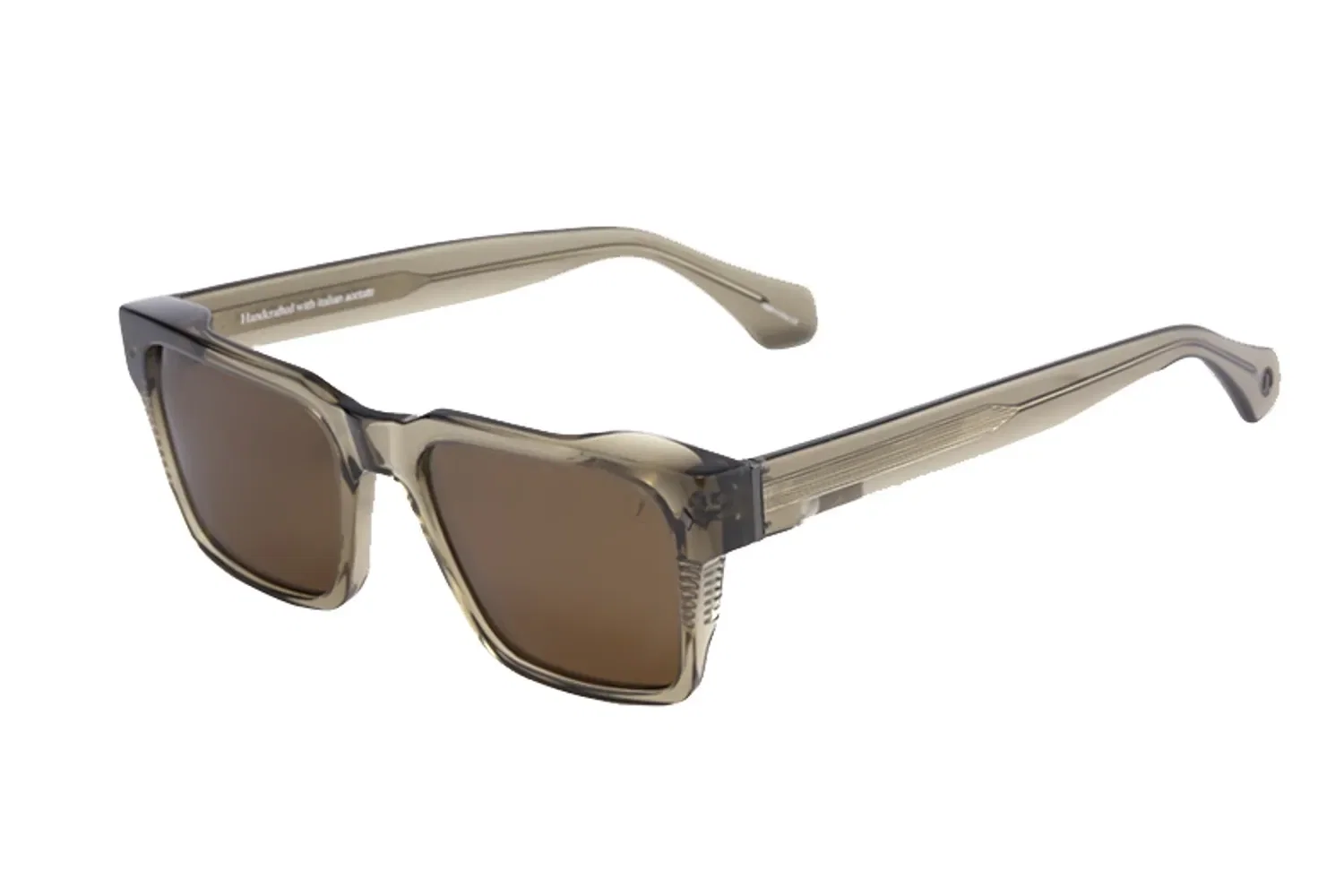 Óculos de Sol Masculino Acetato Italiano Polarizado Quadrado Marrom