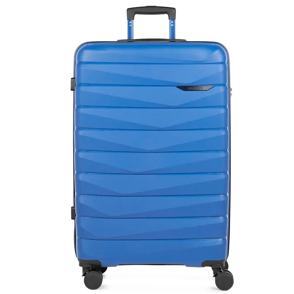 Mala de Viagem Grande 32kg Polipropileno 4 rodas Route Azul