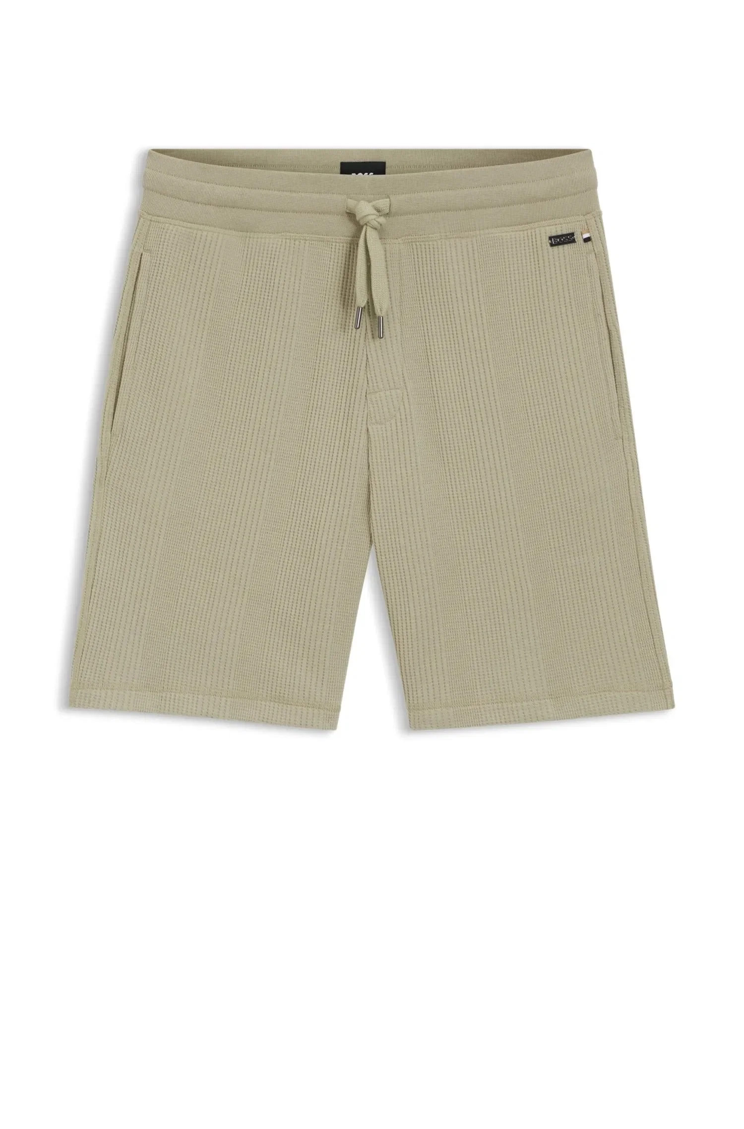 Shorts Em Mistura De Algodão Com Estrutura Waffle — imagem 1