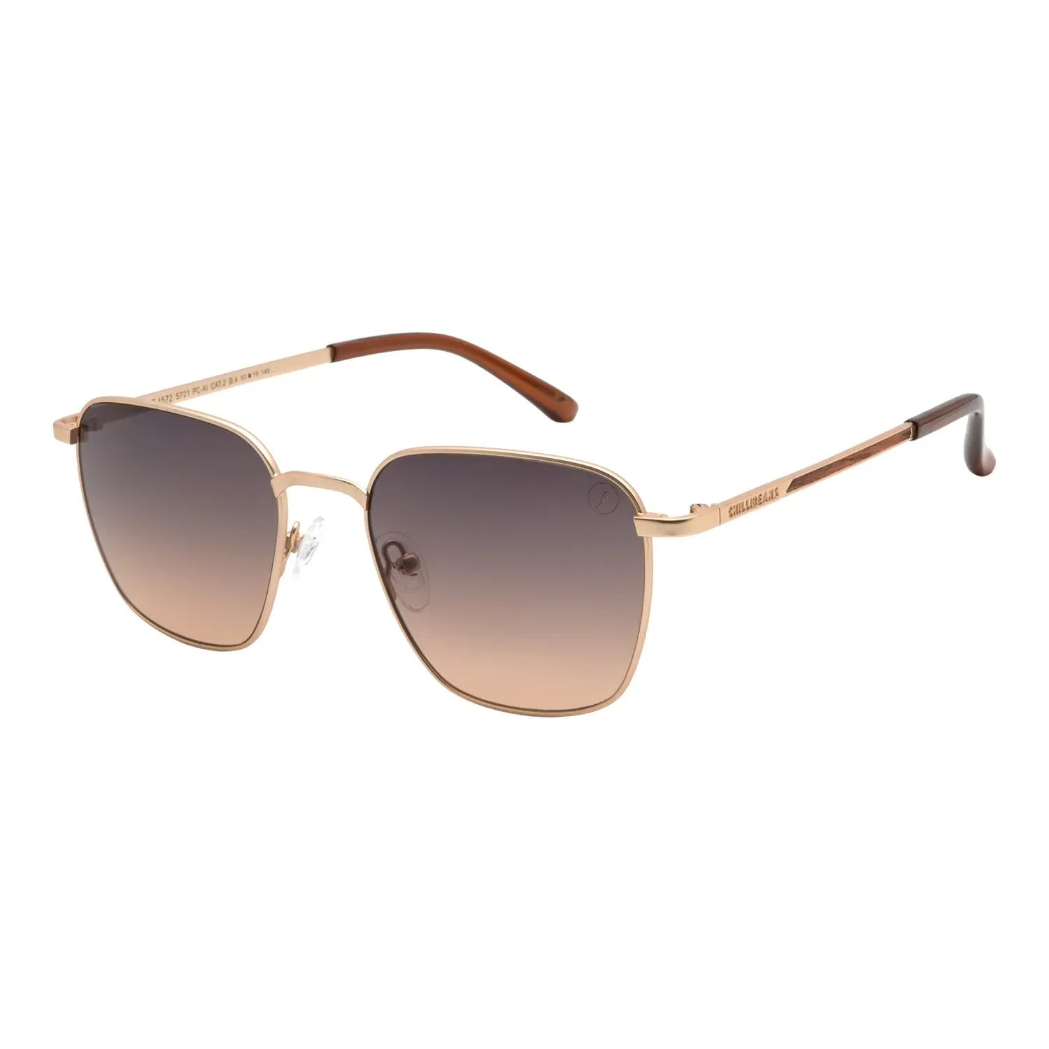 Óculos de Sol Masculino Chilli Beans Quadrado Metal Dourado — imagem 1