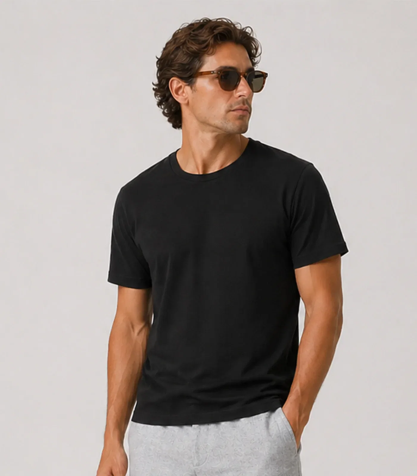 Camiseta Masculina Manga Curta Básica Select Preto — imagem 1