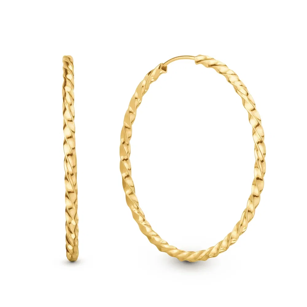 Argola Torcida em Ouro Amarelo 18k, 50mm — imagem 1