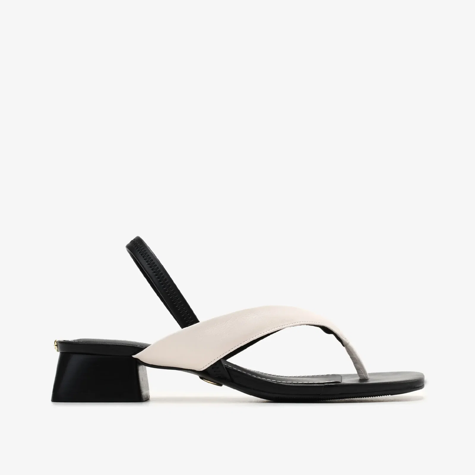 Sandália Tira Preto E Blanc Couro