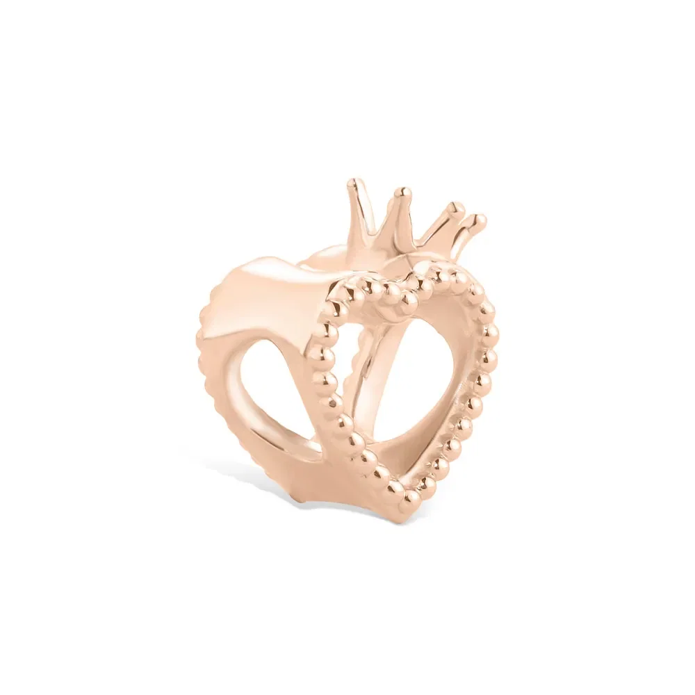 Separador Life Teen Coração Coroa em Liga Rosé com Banho de Ouro Rosé 18k
