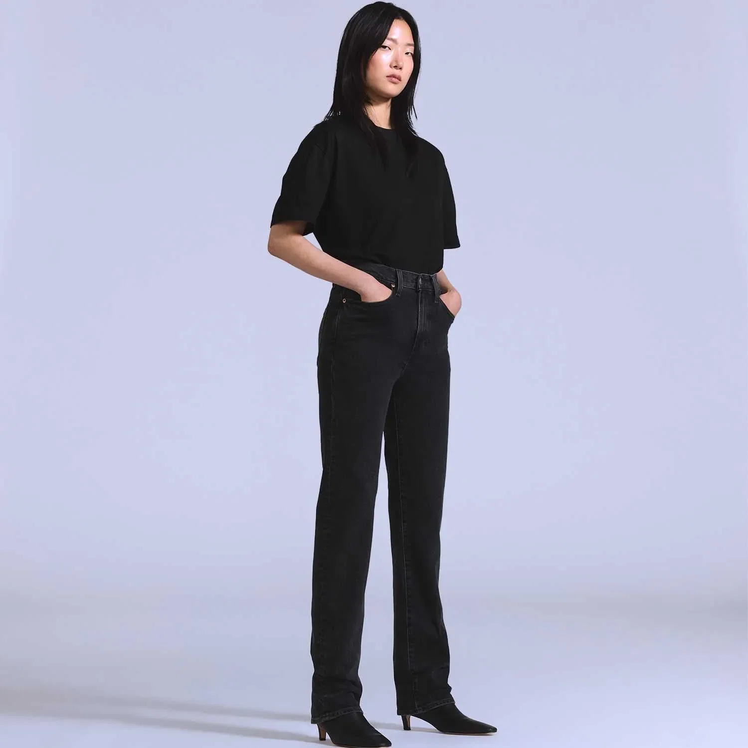 Calça Jeans Levi's® Blue Tab High Rise Slim Preta — imagem 1