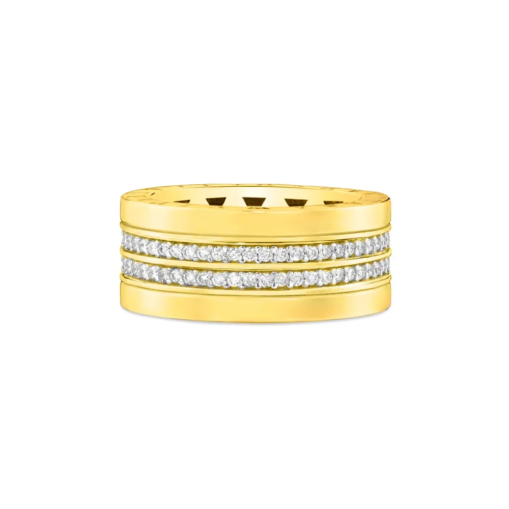 Anel V Love em Ouro Amarelo 18k com Diamantes — imagem 1