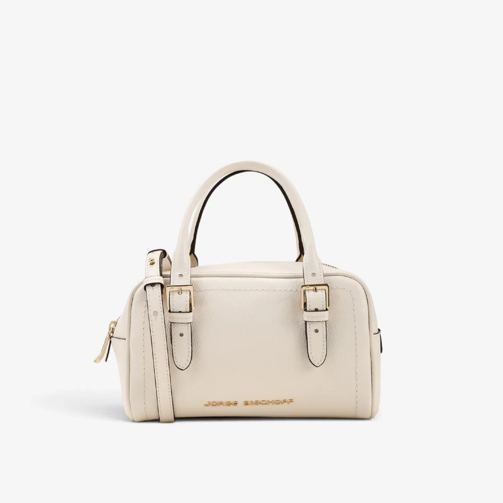 Bolsa Baú Off White Algodão Couro