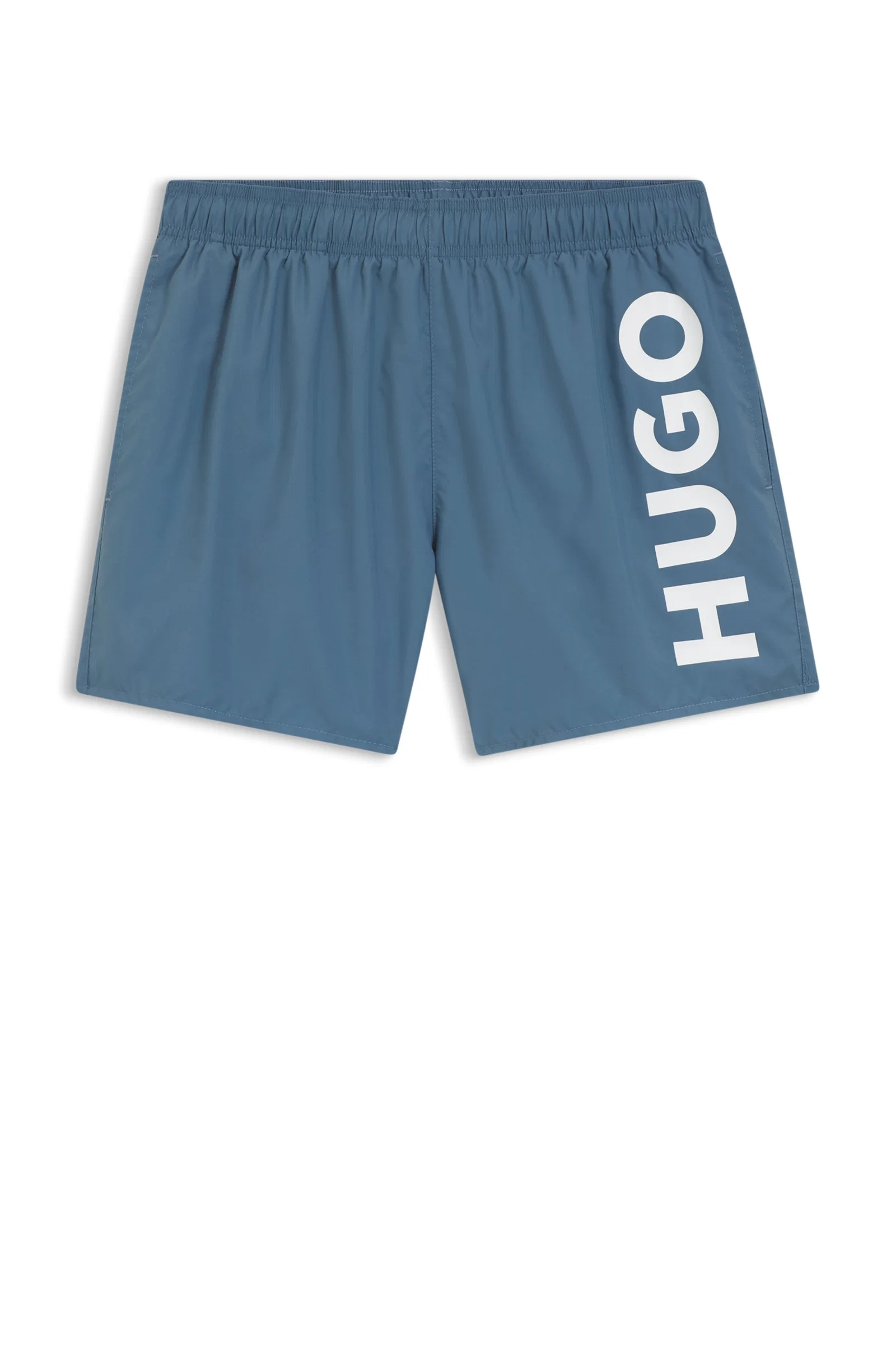 Shorts De Banho Com Logo Vertical Estampado