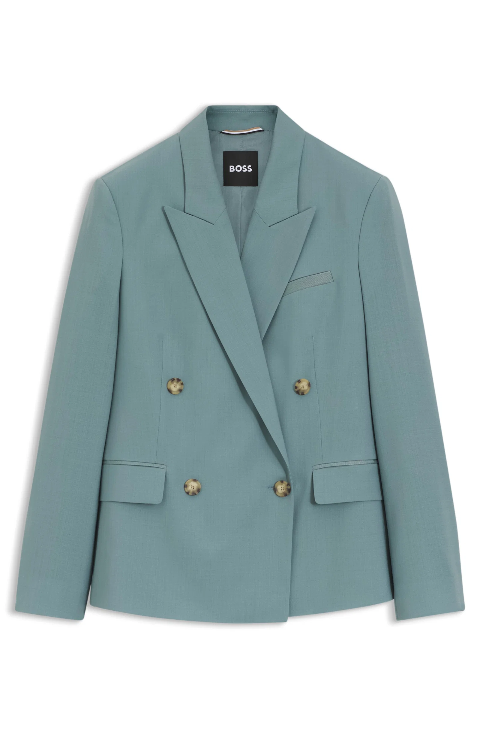 Blazer De Ajuste Regular Em Lã Virgem