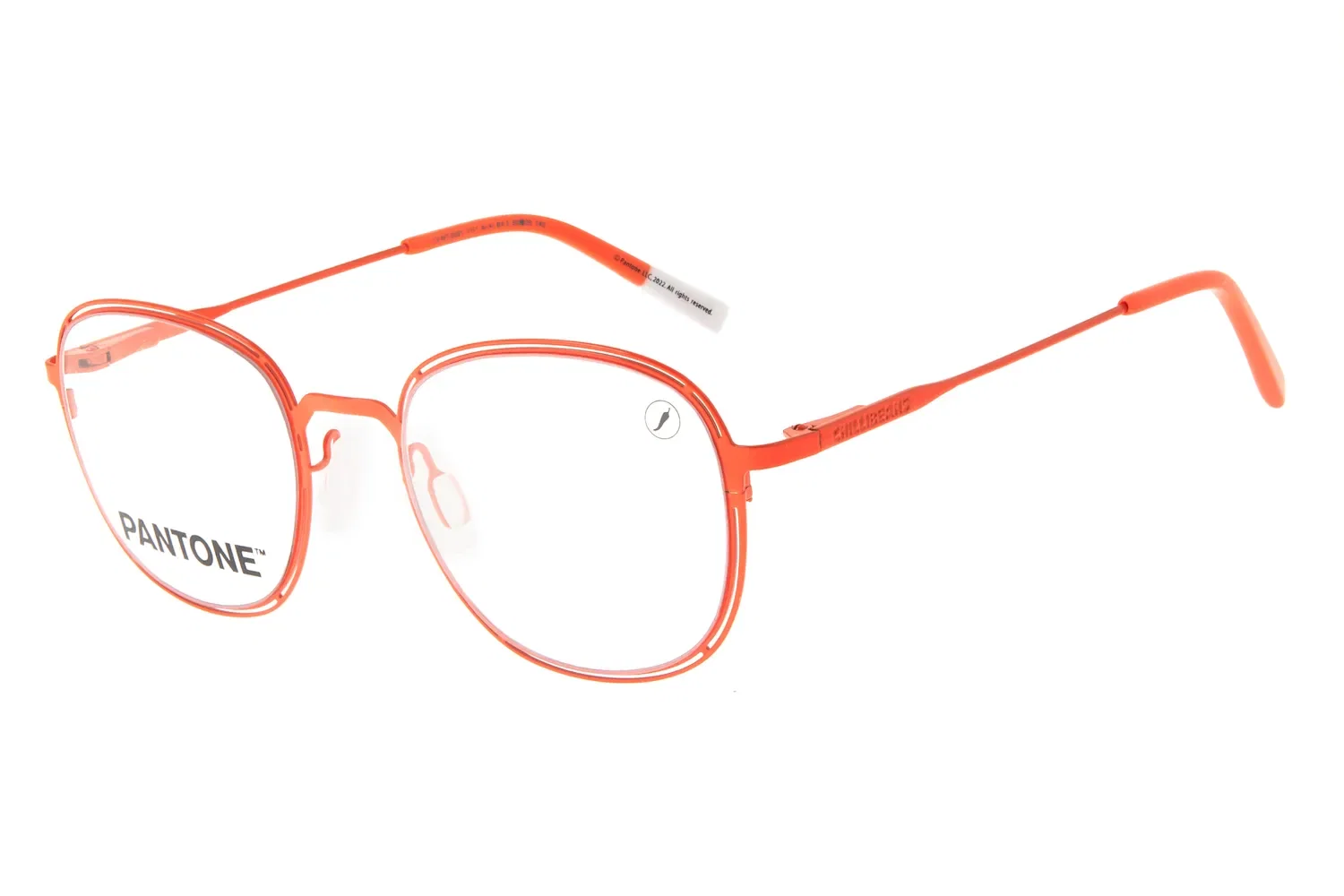 Armação Para Óculos de Grau Unissex Pantone Metal Slim Laranja — imagem 1