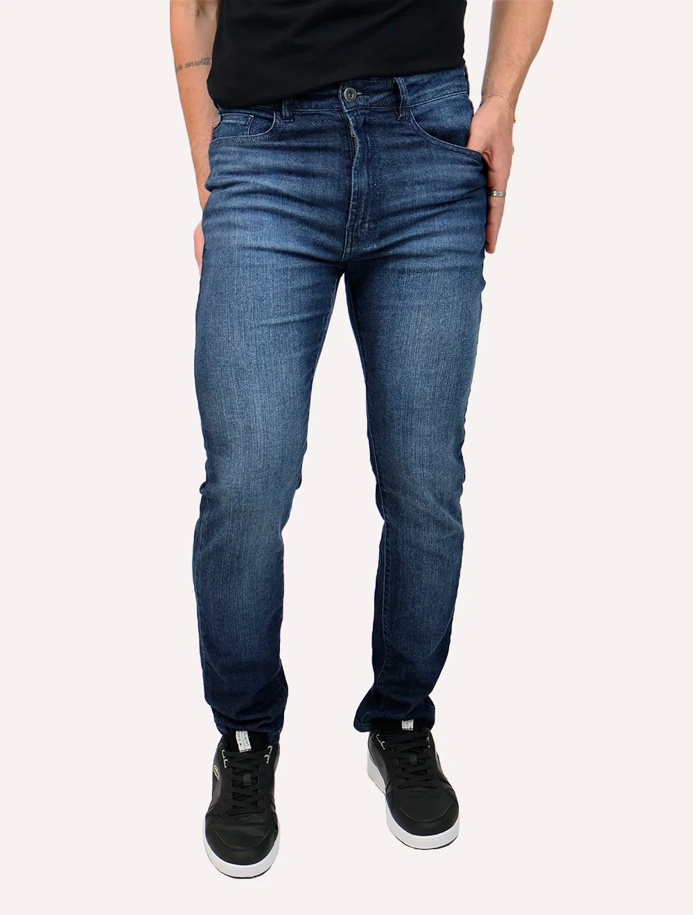 Calça Ellus Jeans Masculina Slim 5 Pockets Dark Indigo Azul Médio