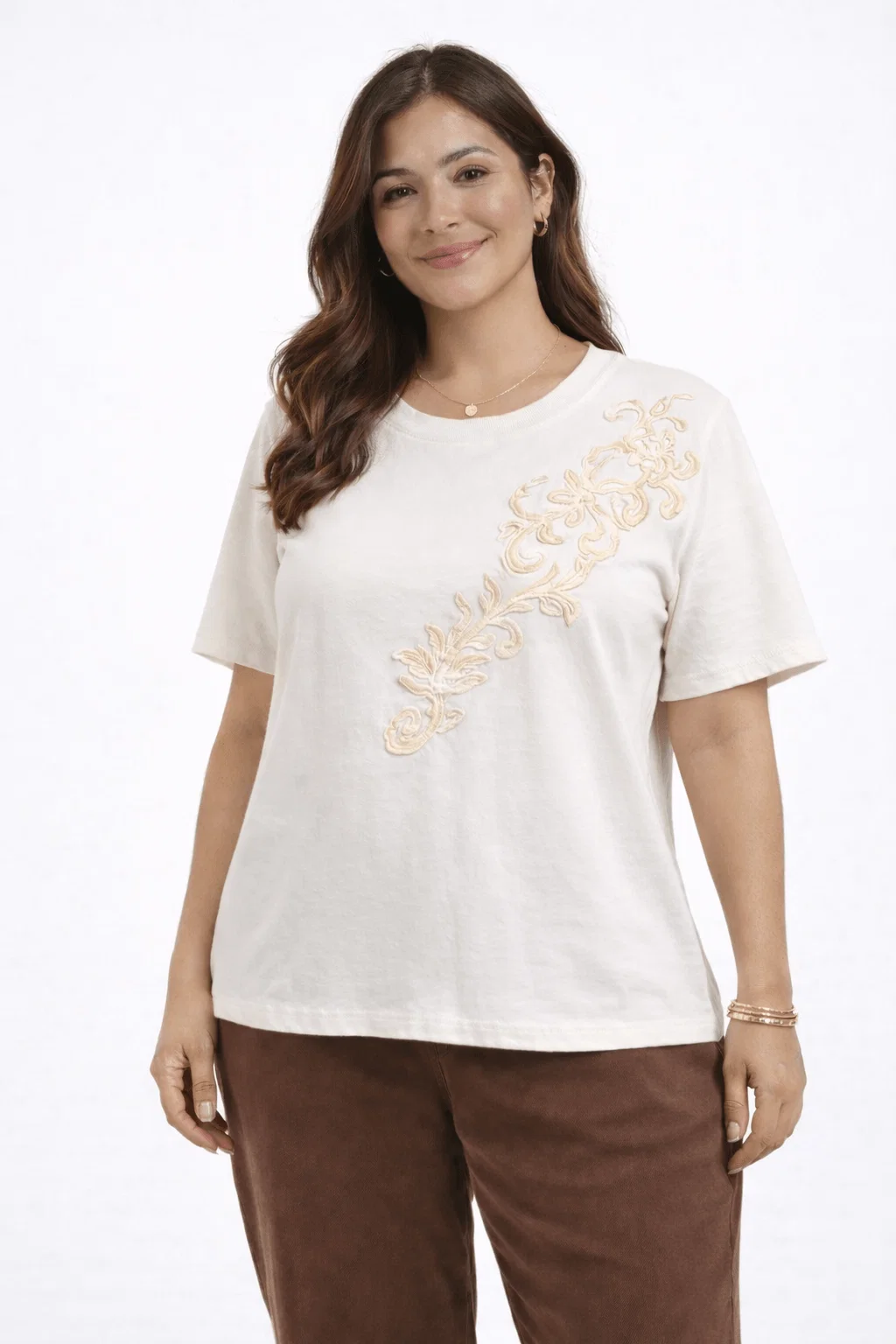 Blusa Manga Japonesa Arabescos - Branco — imagem 1