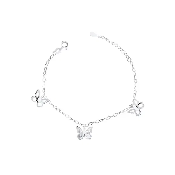 Pulseira Prata Leve Borboletas