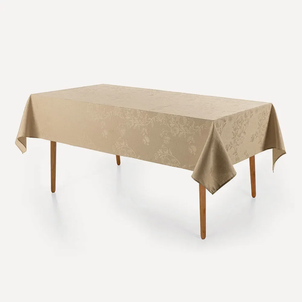 Toalha de Mesa Retangular 6 Lugares Roman Bege — imagem 1