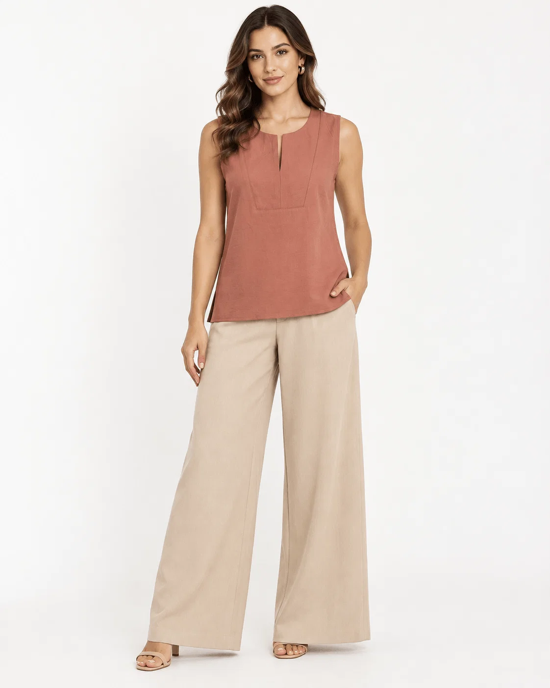 Blusa Sem Manga Recortes - Rose