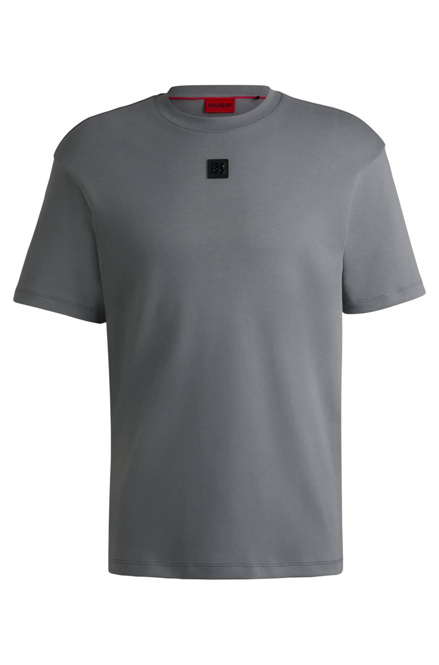 Camiseta Regular De Algodão Com Logo Sobreposto