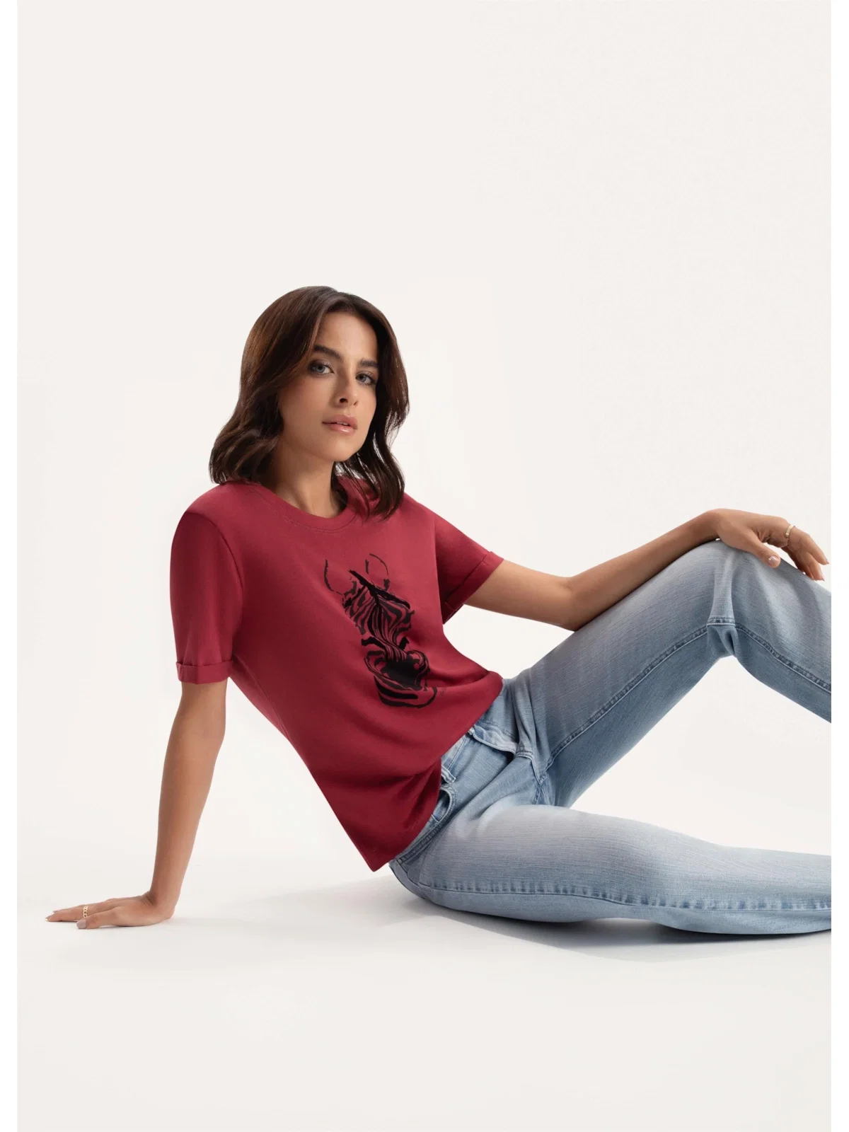 T-Shirt Zebra Bordeaux