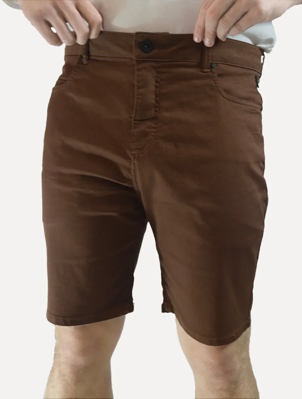 Bermuda Reserva Masculina Sarja Color Marrom Escuro