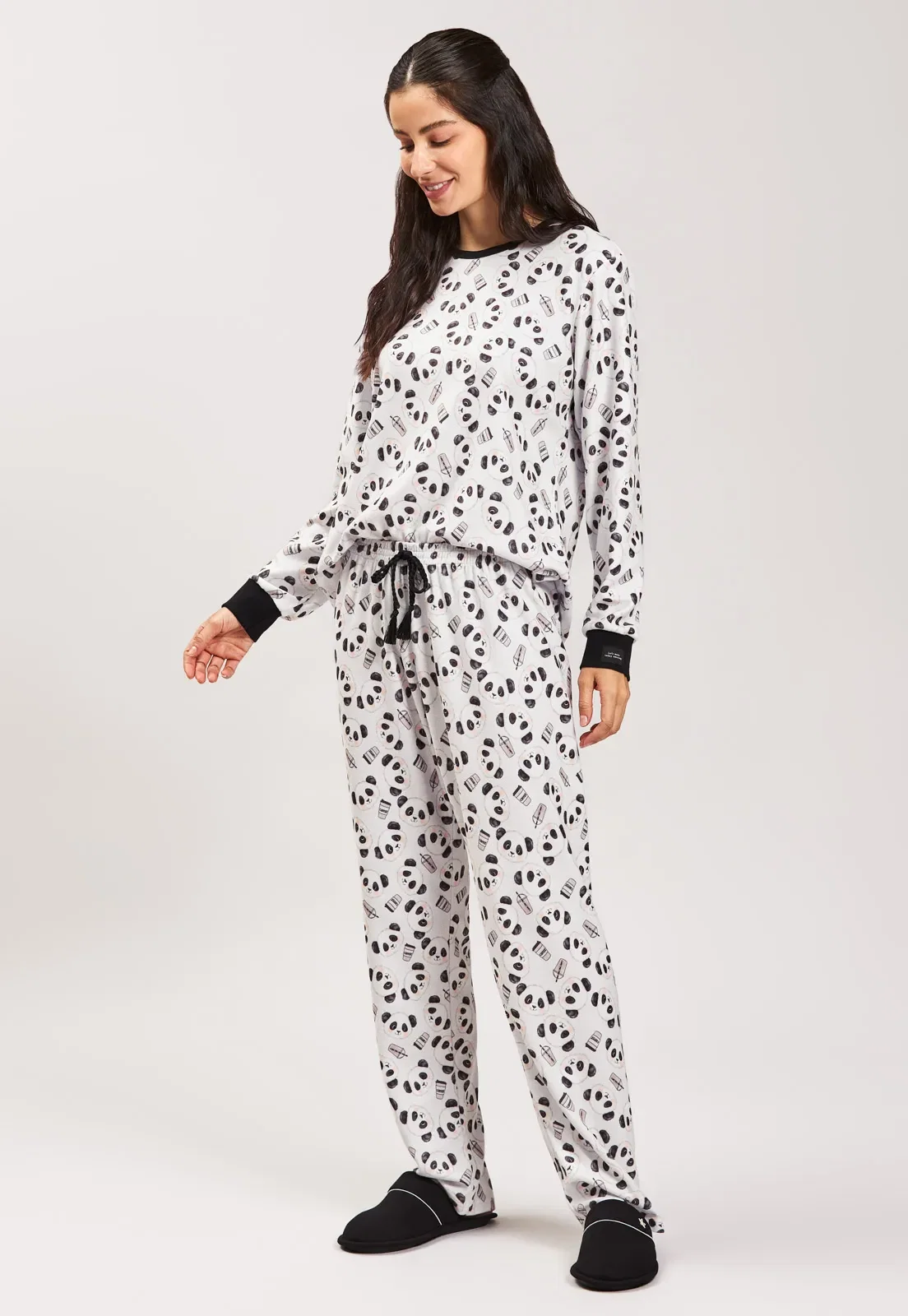 Pijama Blusa Longa Com Calça Light Soft Baunilha — imagem 1