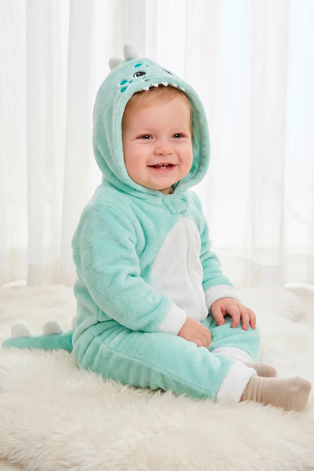 Kigurumi dinossauro em fleece