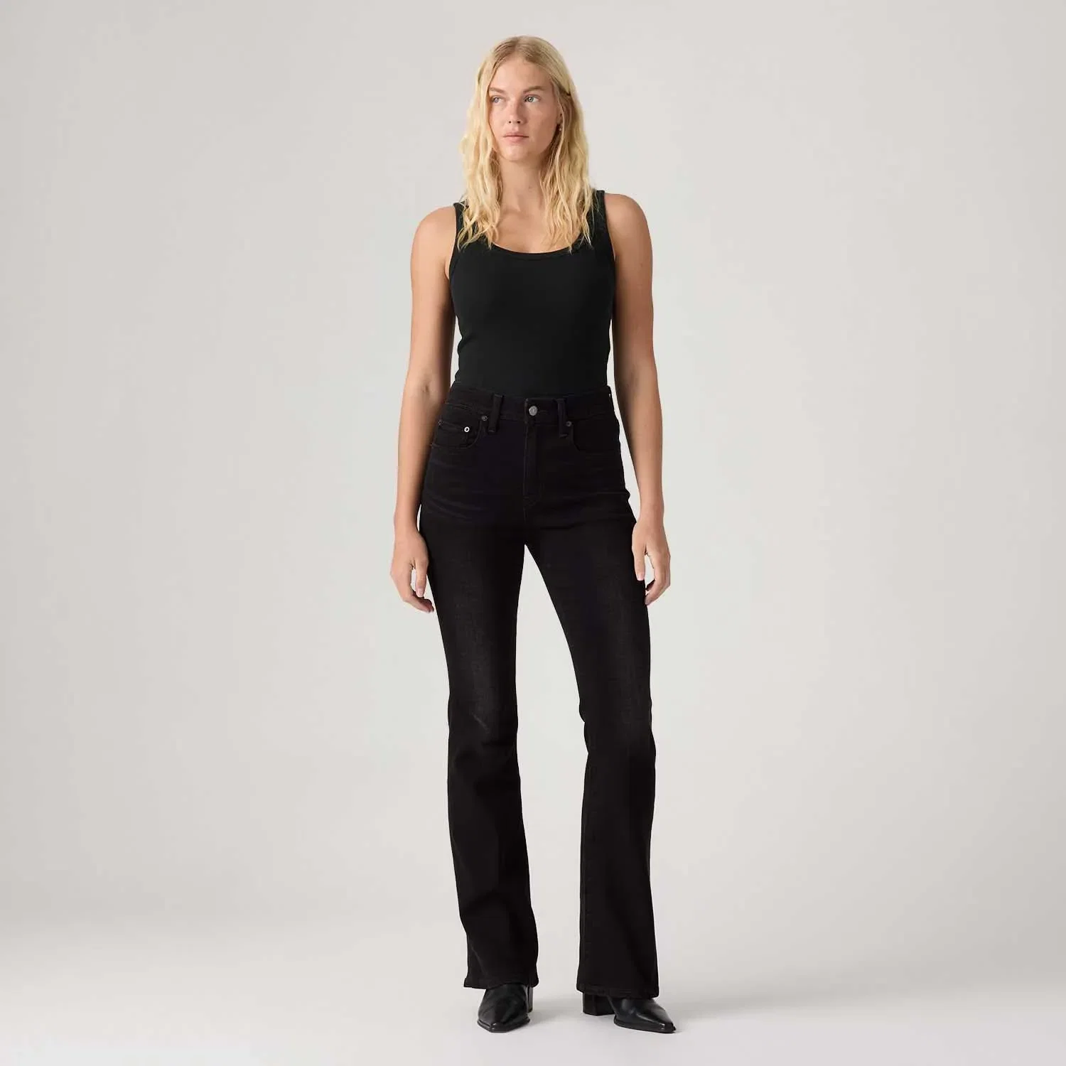 Calça Jeans Levi's® 726® High Rise Flare Preta — imagem 1
