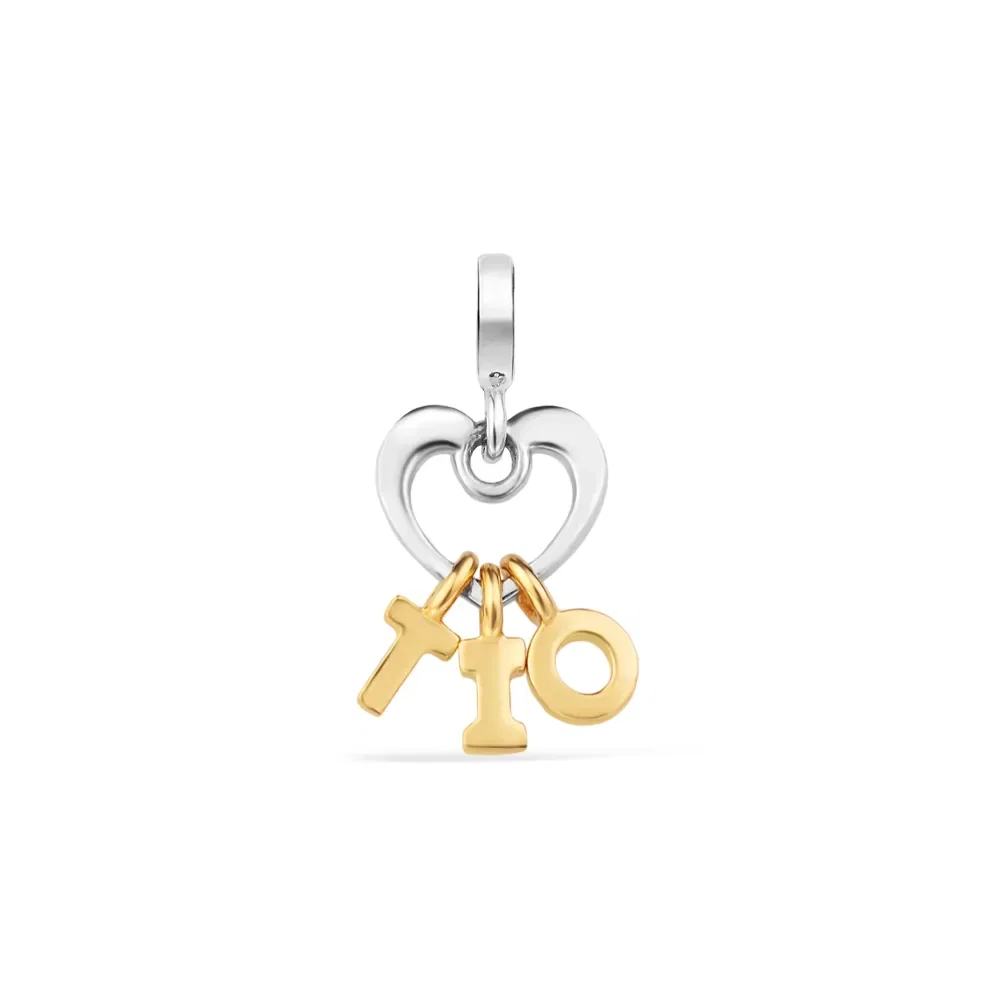 Pingente Life Mama Coração Tio em Prata 925 com Banho de Ouro Amarelo 18k — imagem 1