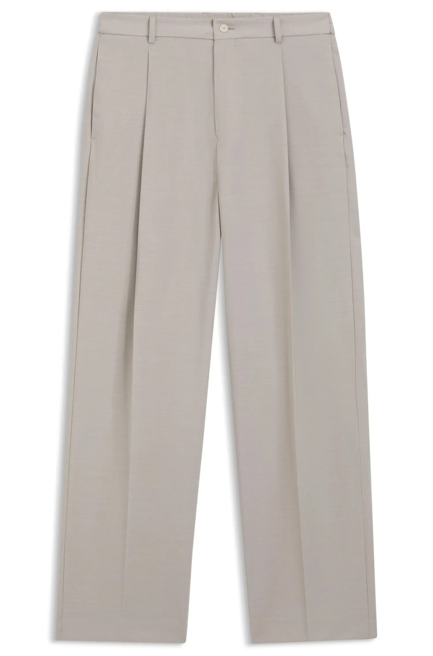 Calça Relaxed Fit Em Lã Virgem Com Padrão