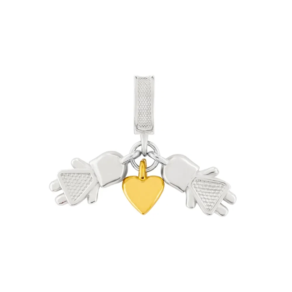 Pingente Life Amor Mulher+Mulher em Prata 925 com Banho de Ouro Amarelo 18k — imagem 1