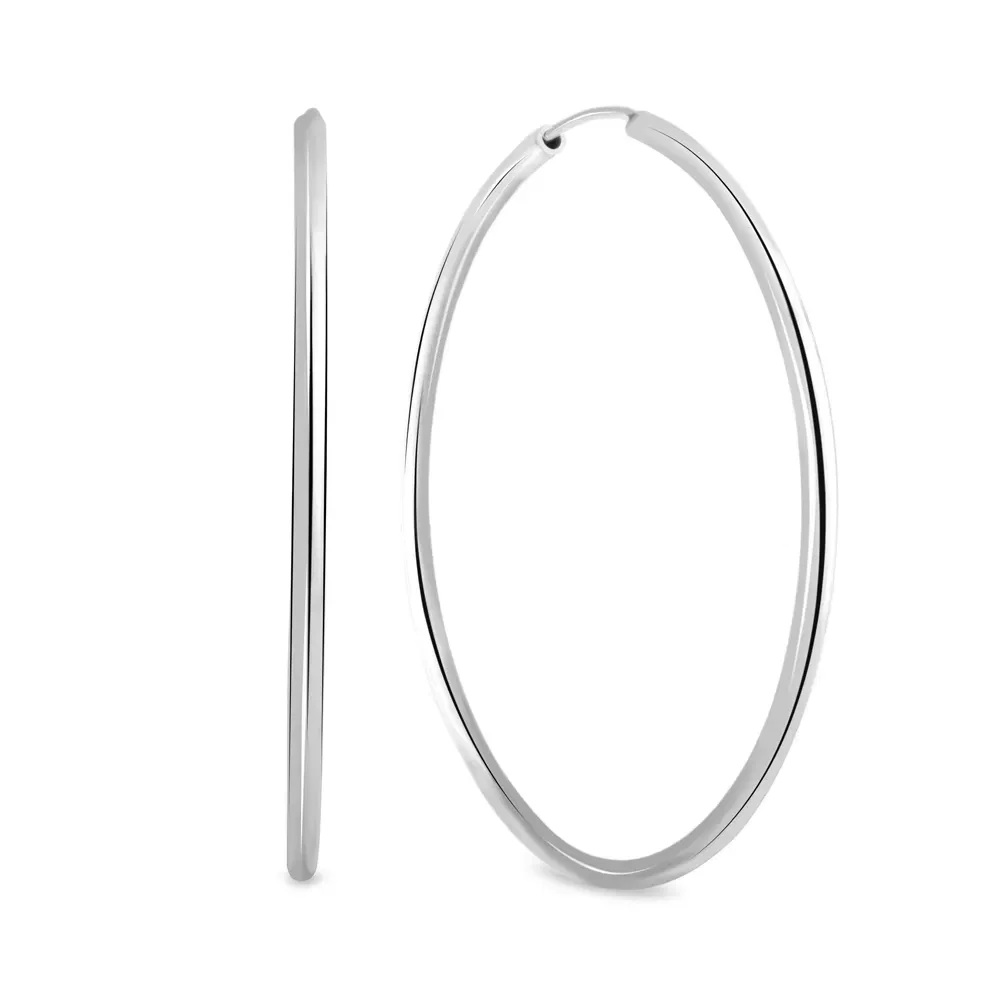 Argola Life Redonda em Prata 925, 40mm — imagem 1