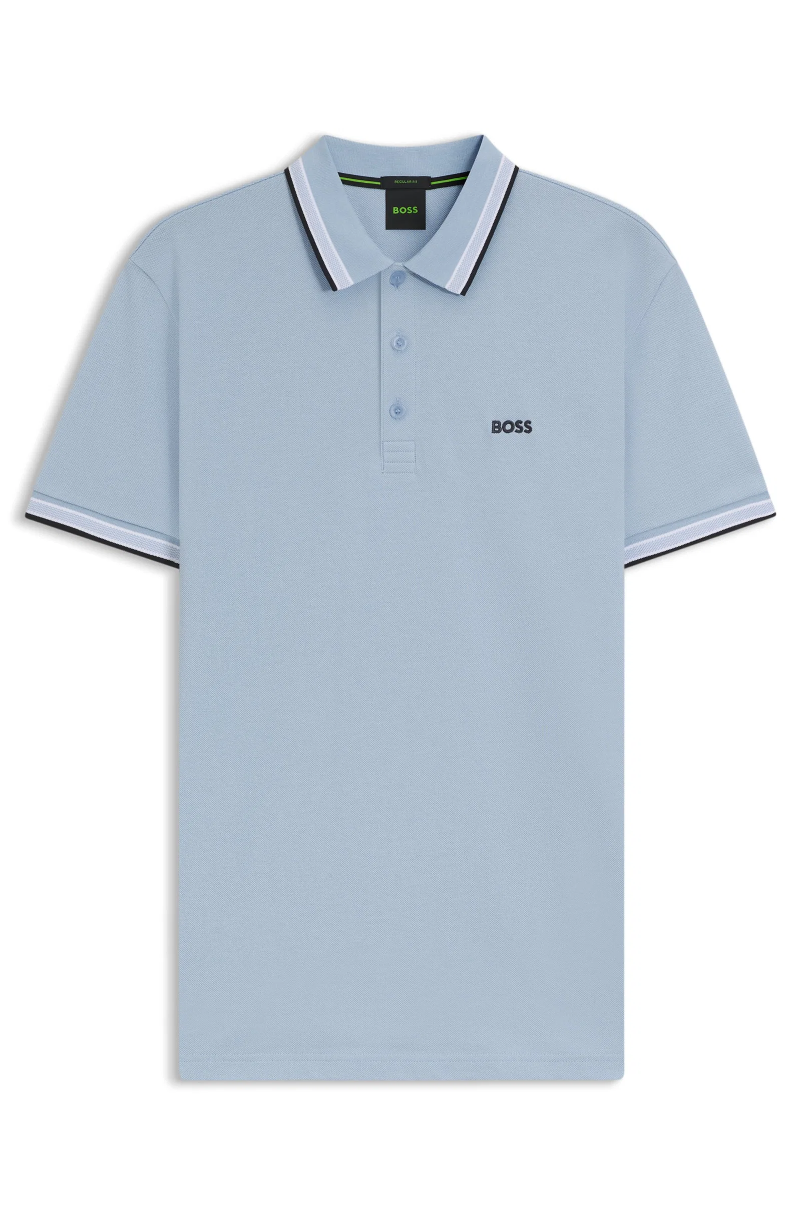 Polo de algodão com detalhes de logo contrastante — imagem 1