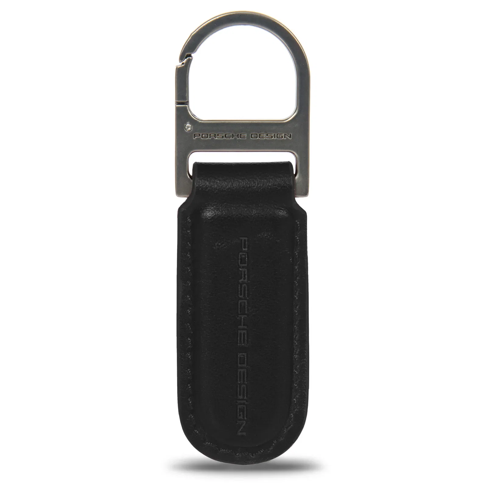 Chaveiro Porsche Design Couro e Aço Preto Oky28809 — imagem 1