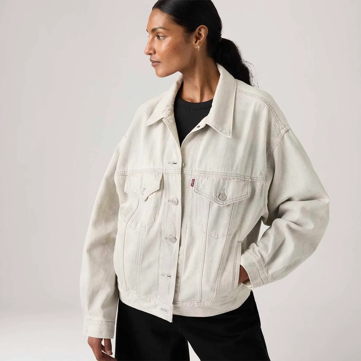 Jaqueta Jeans Levi's® 90's Trucker Cinza Claro — imagem 1