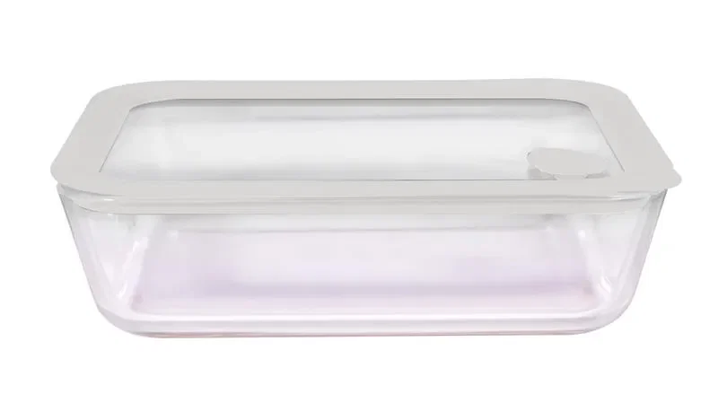 Pote Retangular com Tampa de Vidro 2,6L Kenya