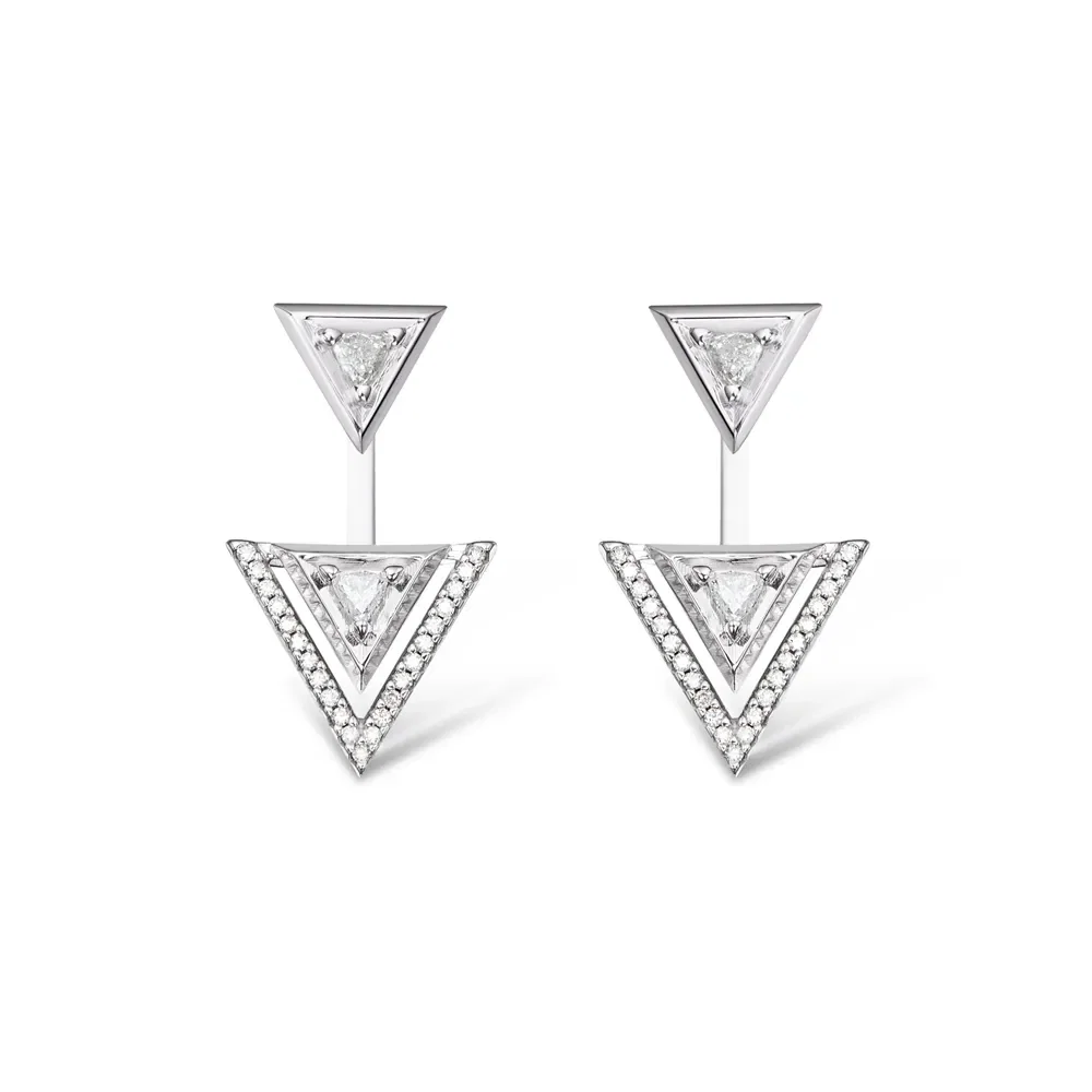 Brinco Vivara em Ouro Branco 18k com Diamantes — imagem 1