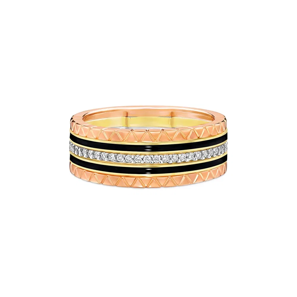 Anel Icona Ouro Amarelo, Ouro Branco e Ouro Rosé 18k com Diamantes — imagem 1