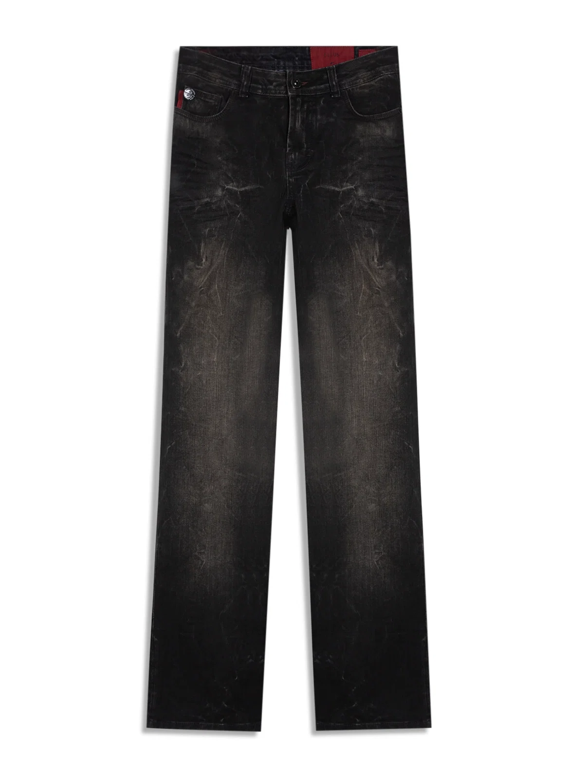 Calça Jeans Intense Black (Low Rise Boot Cut) Filigr Lav.Escuro C/ Rede e Jato — imagem 1