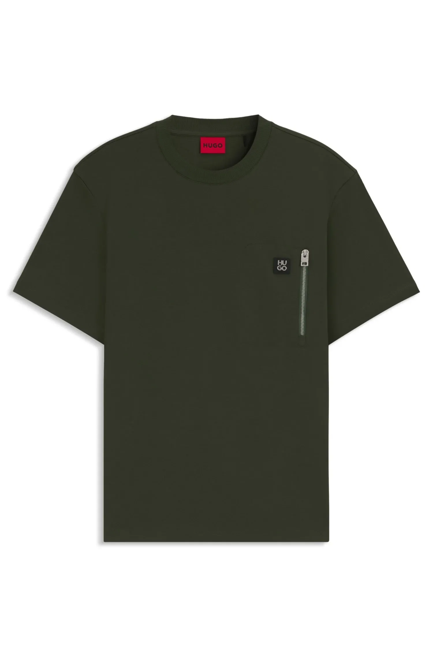 Camiseta Em Algodão-Interlock Com Bolso Com Fecho