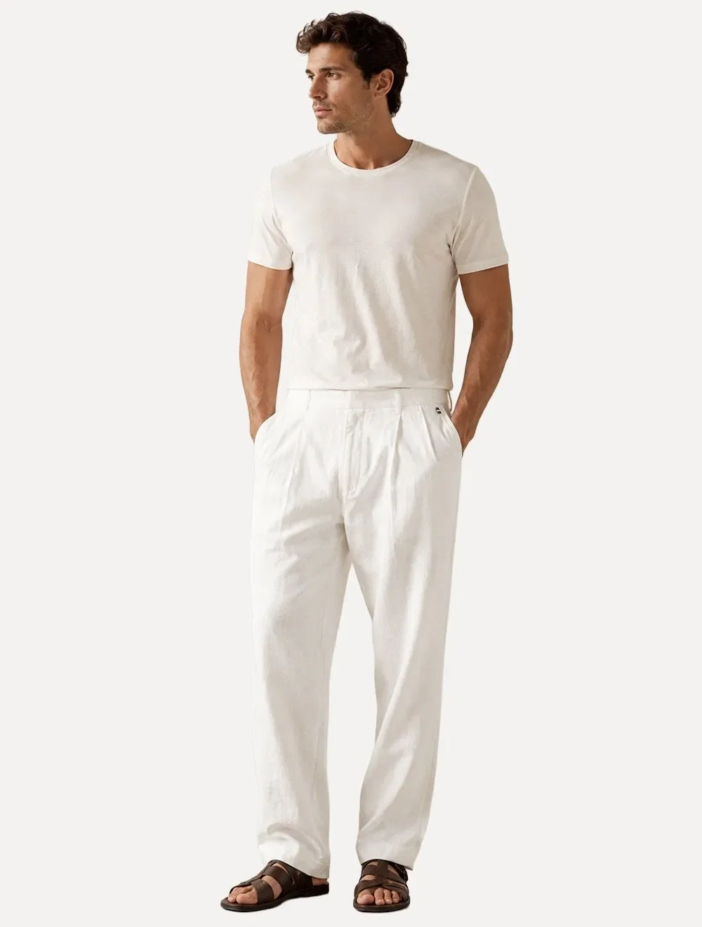Calça Reserva Masculina Linho Casual Relax Branco
